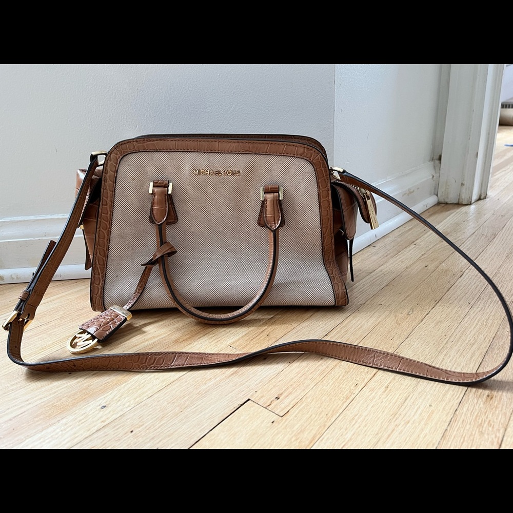 Michael Kors Canvas and Leather Crossbody Bag